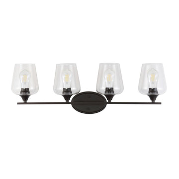 Jayne Iron/Glass Cottage Rustic LED Vanity Light